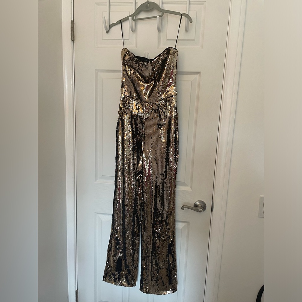 NEW Dress the Population Gold Sequin Jumper - XS